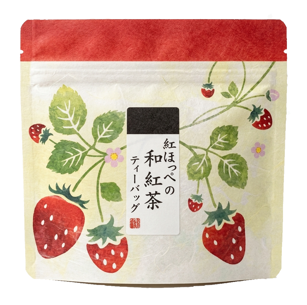 紅ほっぺの和紅茶の実商品パッケージ
